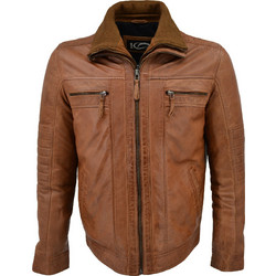 Leather 100 Ανδρικό Μπουφάν Χειμωνιάτικο Δερμάτινο Καφέ 37-M-JACKSON