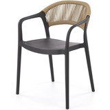 PoliHome Norra Πολυθρόνα Κήπου Rattan Μπεζ Μαύρο 162876519