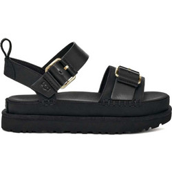 UGG Goldenstar Villa Δερμάτινα Γυναικεία Σανδάλια Μαύρα 1167392-BLK