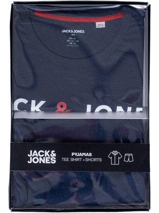 Jack & Jones Καλοκαιρινές Ανδρικές Πιτζάμες Βαμβακερές Navy Μπλε 12205704