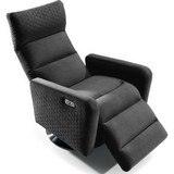 PoliHome Πολυθρόνα Relax με Υποπόδιο Ανακλινόμενη Γκρι Graham 162592749