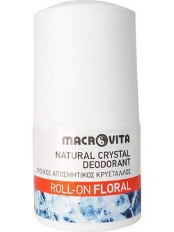 Macrovita Floral Φυσικό Γυναικείο Αποσμητικό Roll On Κρύσταλλος 24h Χωρίς Αλουμίνιο 50ml