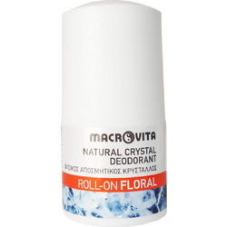 Macrovita Floral Φυσικό Γυναικείο Αποσμητικό Roll On Κρύσταλλος 24h Χωρίς Αλουμίνιο 50ml