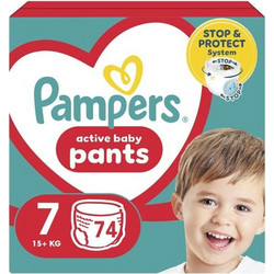 Pampers Actrive Baby Pants Πάνες Βρακάκι No7 15+kg 74τμχ
