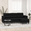 vidaXL Τριθέσιος Καναπές Microfiber Μαύρος 210x77x80cm 3201234