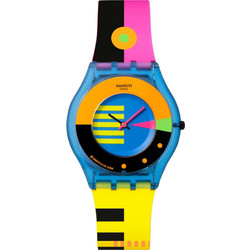Swatch Γυναικείο Ρολόι με Πολύχρωμο Καουτσούκ Λουράκι SS08S101