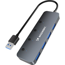 Wozinsky WHS080YSS USB Hub 3.0 USB-A με 4 Θύρες USB-A & Εξωτερική Παροχή Ρεύματος