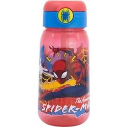 Stor Spiderman Moving Target Παιδικό Παγούρι Πλαστικό με Καλαμάκι Πολύχρωμο 510ml