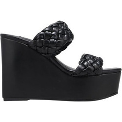 Nine West NESSIE 3 Καλοκαιρινές Γυναικείες Πλατφόρμες Πολύ Ψηλές Δερμάτινες Μαύρες