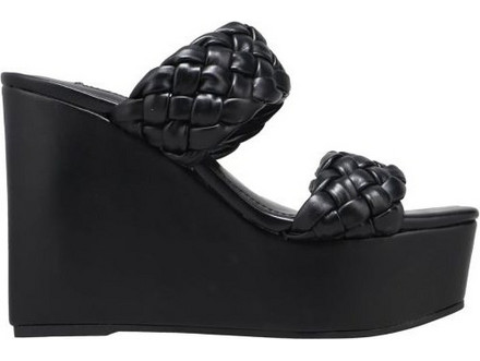 Nine West NESSIE 3 Καλοκαιρινές Γυναικείες Πλατφόρμες Πολύ Ψηλές Δερμάτινες Μαύρες