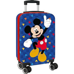 Safta Mickey Mouse Good Day 612514851 Παιδική Βαλίτσα Καμπίνας 55x34.5x20cm με 4 Ρόδες Μπλε