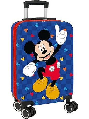 Safta Mickey Mouse Good Day 612514851 Παιδική Βαλίτσα Καμπίνας 55x34.5x20cm με 4 Ρόδες Μπλε