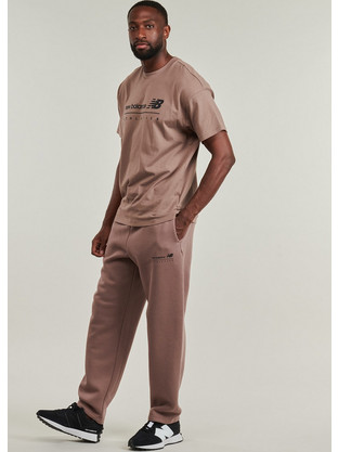 New Balance Ανδρικό Παντελόνι Φόρμας Fleece Ροζ MP53508-EAS