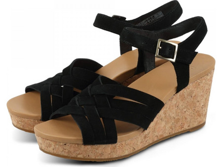 UGG Uma Καλοκαιρινές Γυναικείες Πλατφόρμες Ψηλές Μαύρες 1019892-WBLK