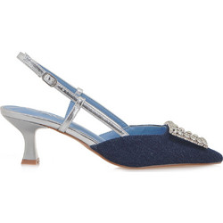Exe Γόβες Slingback με Λεπτό Χαμηλό Τακούνι Navy Μπλε S420A6713498