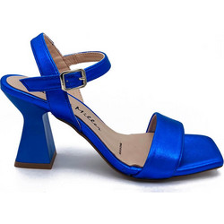 Patricia Miller Γυναικεία Πέδιλα Δερμάτινα Royal Blue με Χοντρό Ψηλό Τακούνι 6031