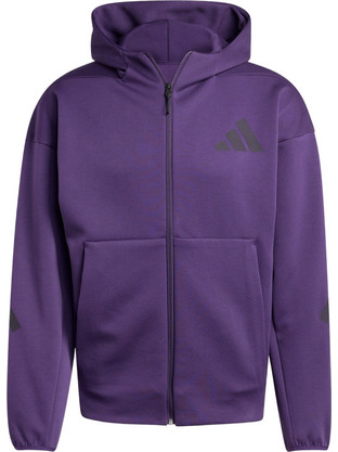 Adidas Z.N.E. Full-Zip Hooded Track Ανδρική Ζακέτα Φούτερ με Κουκούλα και Φερμουάρ Μωβ KB7124