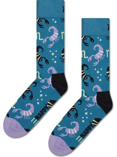 Happy Socks Scorpio Ανδρικές Κάλτσες Ψηλές με Σχέδια Μπλε P003391-1000