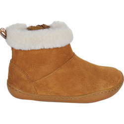 Camper Παιδικά Μποτάκια Καφέ Suede με Φερμουάρ Σκρατς & Γούνα K900388-001