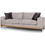PoliHome Τριθέσιος Καναπές Μπεζ 225x93x100cm 162872359