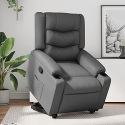 vidaXL Πολυθρόνα Relax Ανακλινόμενη Δερματίνη Ανθρακί 3206554