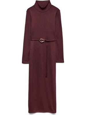 Vero Moda Midi Καθημερινό Φόρεμα Μπορντό 10336207
