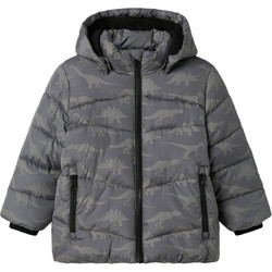 Name It Παιδικό Μπουφάν Χειμωνιάτικο Puffer Αντιανεμικό Γκρι 13243942