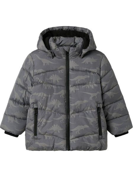 Name It Παιδικό Μπουφάν Χειμωνιάτικο Puffer Αντιανεμικό Γκρι 13243942