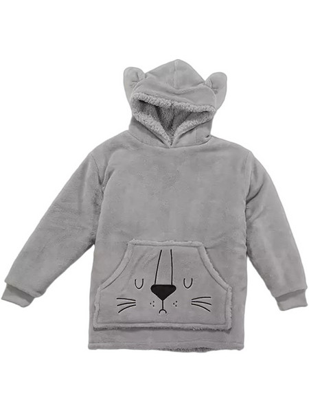 Nef-Nef Παιδική Ρόμπα Fleece Χειμωνιάτικη Γκρι 038793