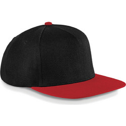 Beechfield Peak Ανδρικό Καπέλο Jockey Snapback Υφασμάτινο Μαύρο Κόκκινο B660
