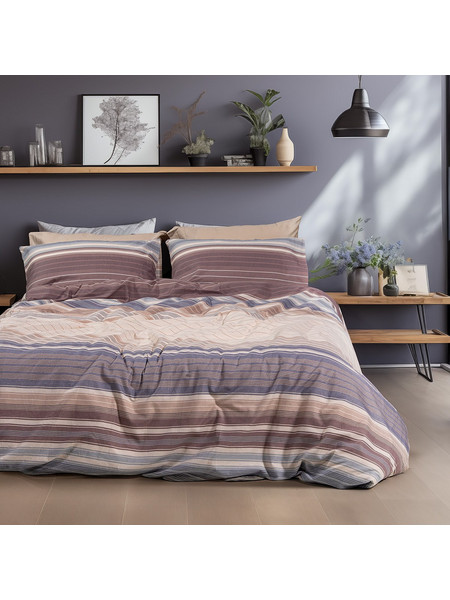 Beauty Home Σετ Σεντόνια Μονά Βαμβακερά με Λάστιχο 105x200+32 Dali Art 12332 Μπεζ
