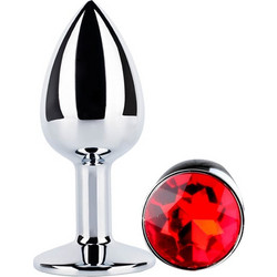 Kinksters Stainless Steel Large Πρωκτική Σφήνα Diamond Plug 8.6cm Ασημί Κόκκινη