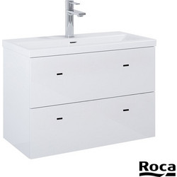 Roca Σετ Έπιπλο Mπάνιου με Νιπτήρα Kwadro Plus 80 Gloss White A852476806
