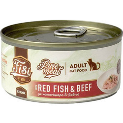 FISI Pure Meat Adult Chunks with Red Fish & Beef 170gr