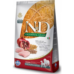 Farmina N&D Ancestral Grain Medium & Maxi Senior with Chicken, Spelt, Oats & Pomegranate 2.5kg