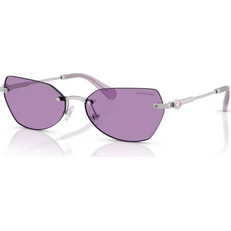 Swarovski SK7038 400169 Γυναικεία Γυαλιά Ηλίου Πολυγωνικά Μεταλλικά Ασημί με Μωβ Φακό