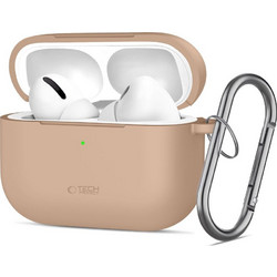 Tech-Protect Θήκη Σιλικόνης με Γάντζο για Apple AirPods Pro 3 Caffe Latte