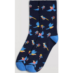Ysabel Mora Bird Γυναικείες Κάλτσες Navy Μπλε με Σχέδια 12881-2