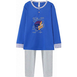Cool Παιδική Πιτζάμα Βαμβακερή Χειμωνιάτικη Royal Blue Γκρι F51595-10