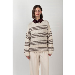 Helmi Γυναικεία Πλεκτή Μπλούζα Oversized Μπεζ 56-12-044
