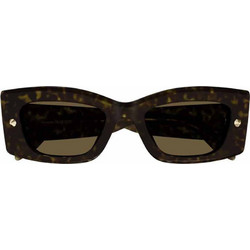 Alexander McQueen AM0426S 002 Γυναικεία Γυαλιά Ηλίου Ορθογώνια Κοκάλινα Καφέ με Καφέ Φακό