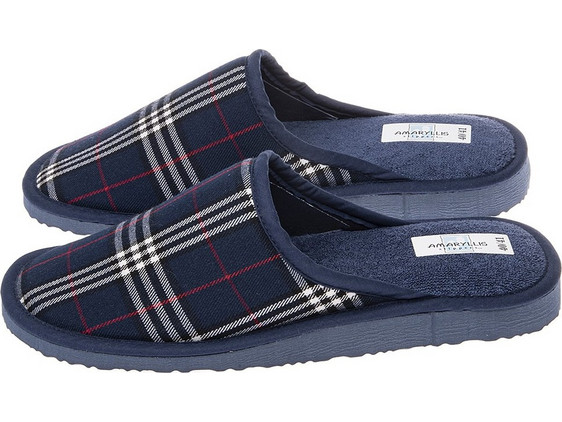 Amaryllis Slippers Χειμερινές Ανδρικές Παντόφλες Navy Μπλε 53211-1-MULTI