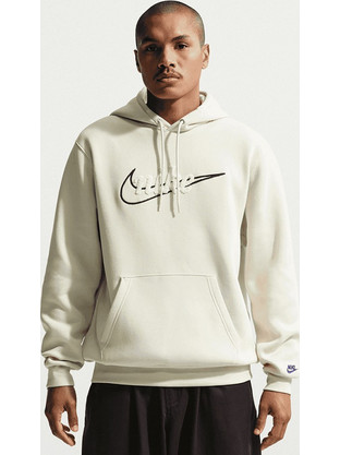Nike Sportswear Club Hoodies Ανδρικό Αθλητικό Φούτερ με Κουκούλα Μπεζ IF0685-229