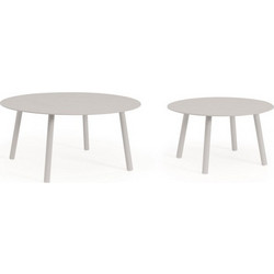 Kare Design Aminta Στρογγυλό Τραπέζι Κήπου Αλουμινίου Λευκό 2τμχ 0663490