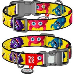 Waudog Furry Monsters Κολάρο Σκύλου Κίτρινο 2.5x37-58cm