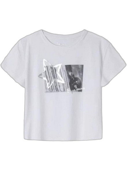 Pepe Jeans Παιδικό T-Shirt Κοντομάνικο Λευκό Γκρι Ασημί PG503127-800