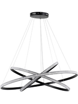 Globostar Diamond Κρεμαστό Φωτιστικό Οροφής Τρίφωτο LED με Ρυθμιζόμενο Λευκό Φως Μαύρο Φ100x100cm KLV-101-0241-V2