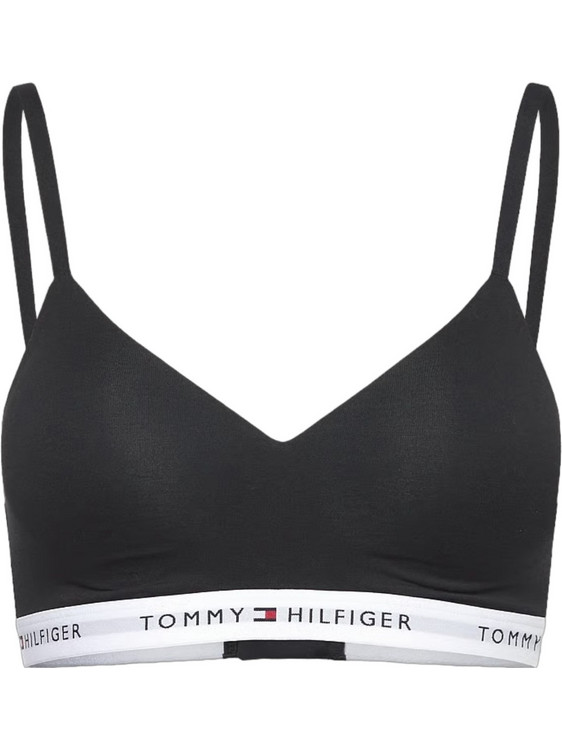 Tommy Hilfiger Σουτιέν Τριγωνάκι με Ελαφριά Ενίσχυση χωρίς Μπανέλα Μαύρο UW0UW06441-BEH