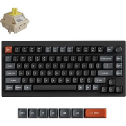 Keychron V1 Ultra 8K Ασύρματο Μηχανικό Gaming Πληκτρολόγιο TenKeyLess με Keychron Silk POM Banana Διακόπτες RGB Black