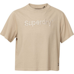 Superdry Core Logo Boxy Γυναικείο Αθλητικό T-Shirt Μπεζ W1011609A-6NN